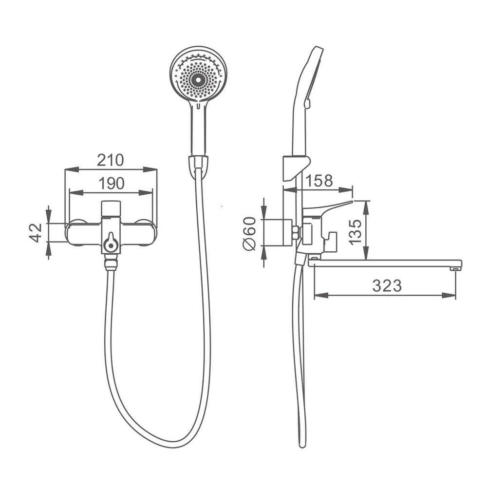 Смеситель для ванны Splenka S54.22, хром