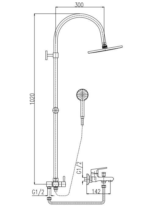 Душевая система Rav Slezak Colorado CO254.5/3