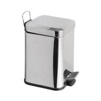 Урна квадратная SIMPLE LINE, с педалью, 3л, хром, Sapho