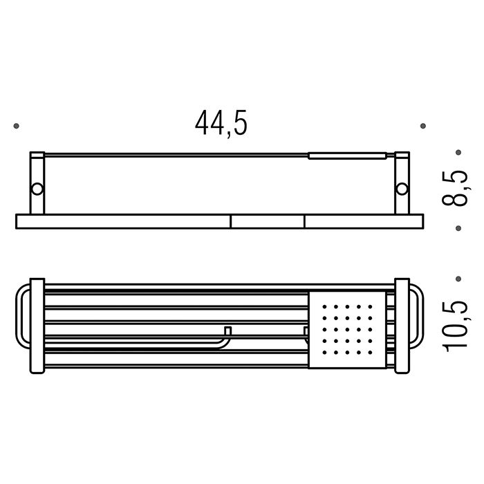 Colombo Time Полка 44,5см., Sx, с полотенцедержателм и держателем для т/б., цвет: хром Colombo Time Полка 44,5см., Sx, с полотенцедержателм и держателем для т/б., цвет: хром