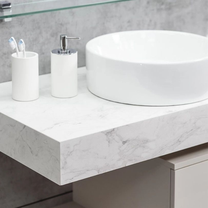 Столешница Velvex Unit 100, белый мрамор