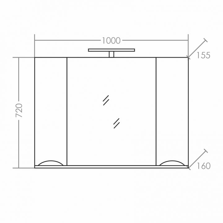 Зеркальный шкаф Санта Сатурн 100 см, 700276, с подсветкой, белый
