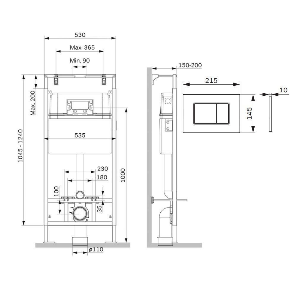 I012710.0238 MasterFit инсталляция для подвесного унитаза с клавишей ProC S, мат.черный I012710.0238 MasterFit инсталляция для подвесного унитаза с клавишей ProC S, мат.черный