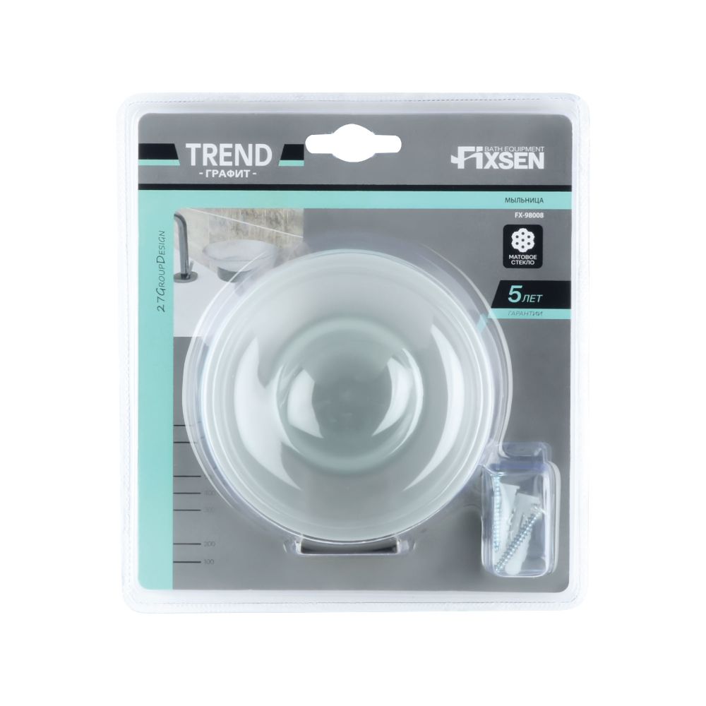 Мыльница FIXSEN  TREND GRAPHITE FX-98008, графит, артикул FX-98008