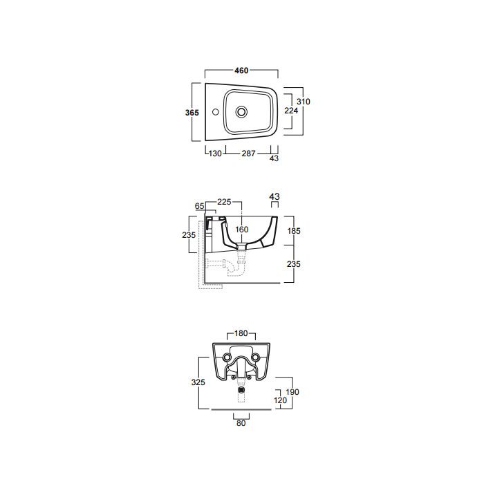 Simas Degrade биде подвесное 46х36,5см, цвет белый, без крепления F85