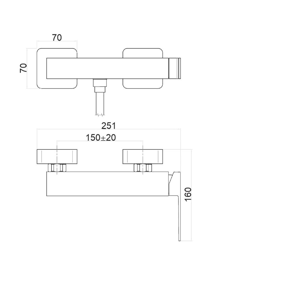 Смеситель для душа Fiore KUBE 100NN8542, черный, артикул 100NN8542