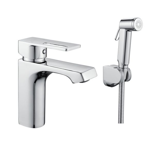 Смеситель для раковины с гигиеническим душем Raffine F171, хром