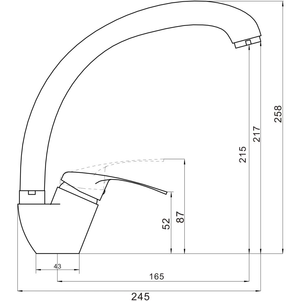 Смеситель для кухни Savol S-T4101-1, хром, артикул S-T4101-1