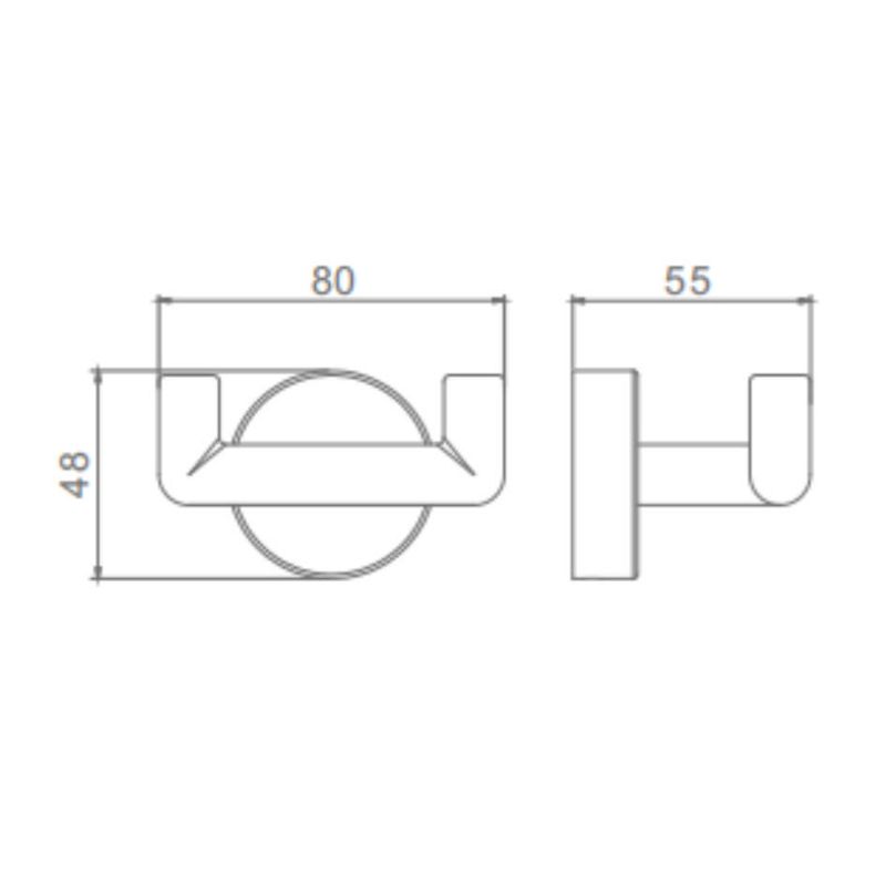 Крючок для ванной комнаты двойной Raglo R320.052.09, графит