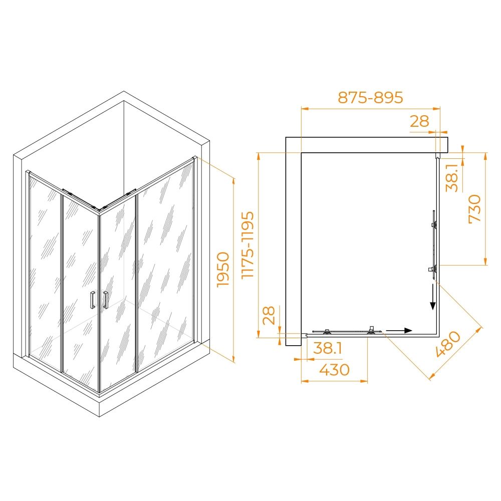 Комплект прямоугольник: RGW PA-246B + RGW TUS-B + RGW E351C + RGW SP-24B