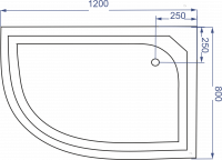 Душевой поддон полукруглый Поддон 120х80 НПК L/R