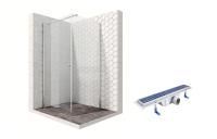 Душевой уголок Ambassador Nord 13011104-ST4, квадратный, линейный трап, 100х100