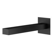 Plumberia Selection TAG Излив из стены 35X22, длина 220 мм, подкл. 1/2' с латунной накладкой 70X70 мм, черн.матов.