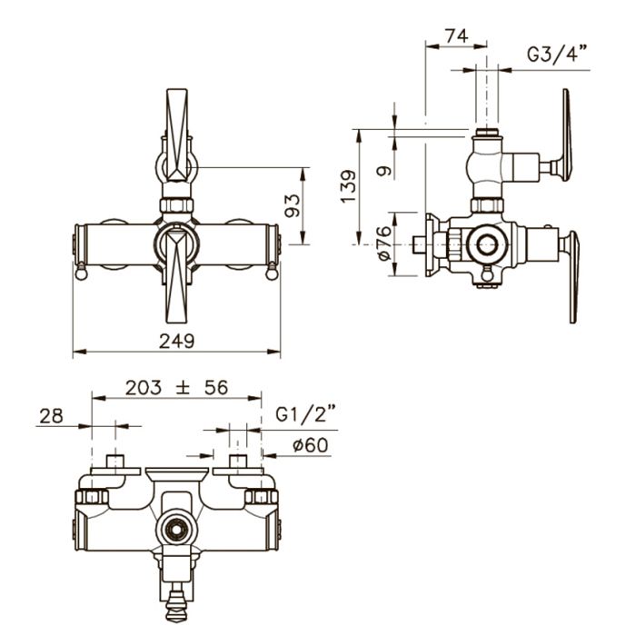 Nicolazzi Termostatico Термостатический сместиль для душа, цвет: хром