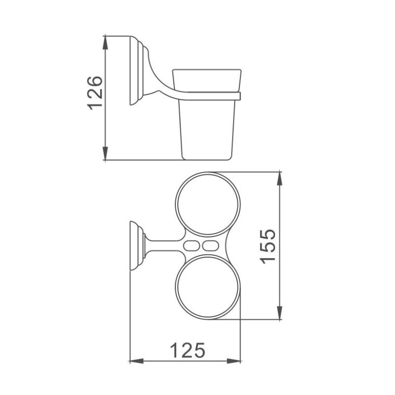 Стакан для ванной комнаты двойной D-Lin D213310, хром