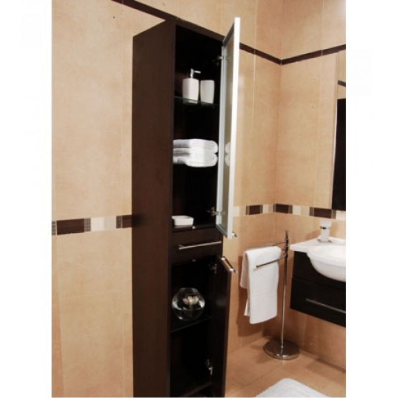 Шкаф пенал SanVit Квадро/Новелла 36 pkvad с фактурой под дерево Акация светлая