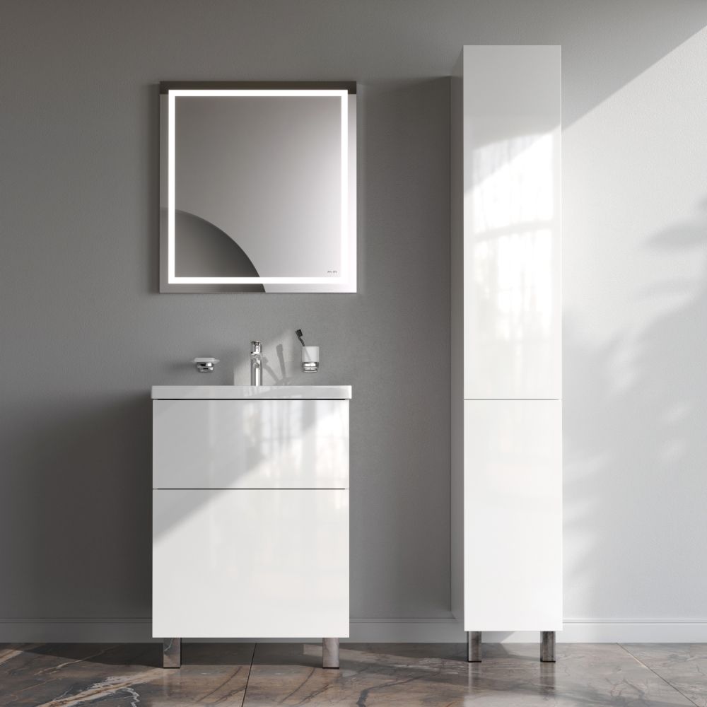 M90FSX06022WG32 GEM, База под раковину, напольная, 60 см, 2 ящика push-to-open, цвет: белый, глянец M90FSX06022WG32 GEM, База под раковину, напольная, 60 см, 2 ящика push-to-open, цвет: белый, глянец