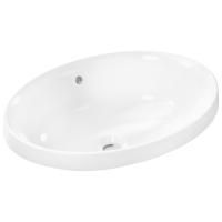 Раковина, Hansgrohe, Xuniva D, ширина, мм-550, глубина, мм-400, высота, мм-175, тип установки-встраиваемый, отверстия для смесителя-отсутствуют, с переливом, материал-керамика, цвет-белый