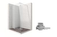 Душевая перегородка Ambassador Walk-in 15031106-MA1, свободный вход, точечный трап,100х25