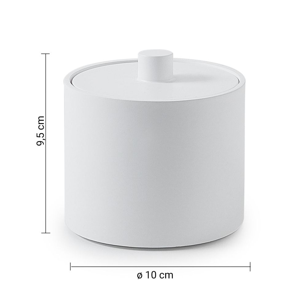 Gedy Brenda, настольный круглый контейнер с крышкой, цвет белый матовый, артикул BR03(02)