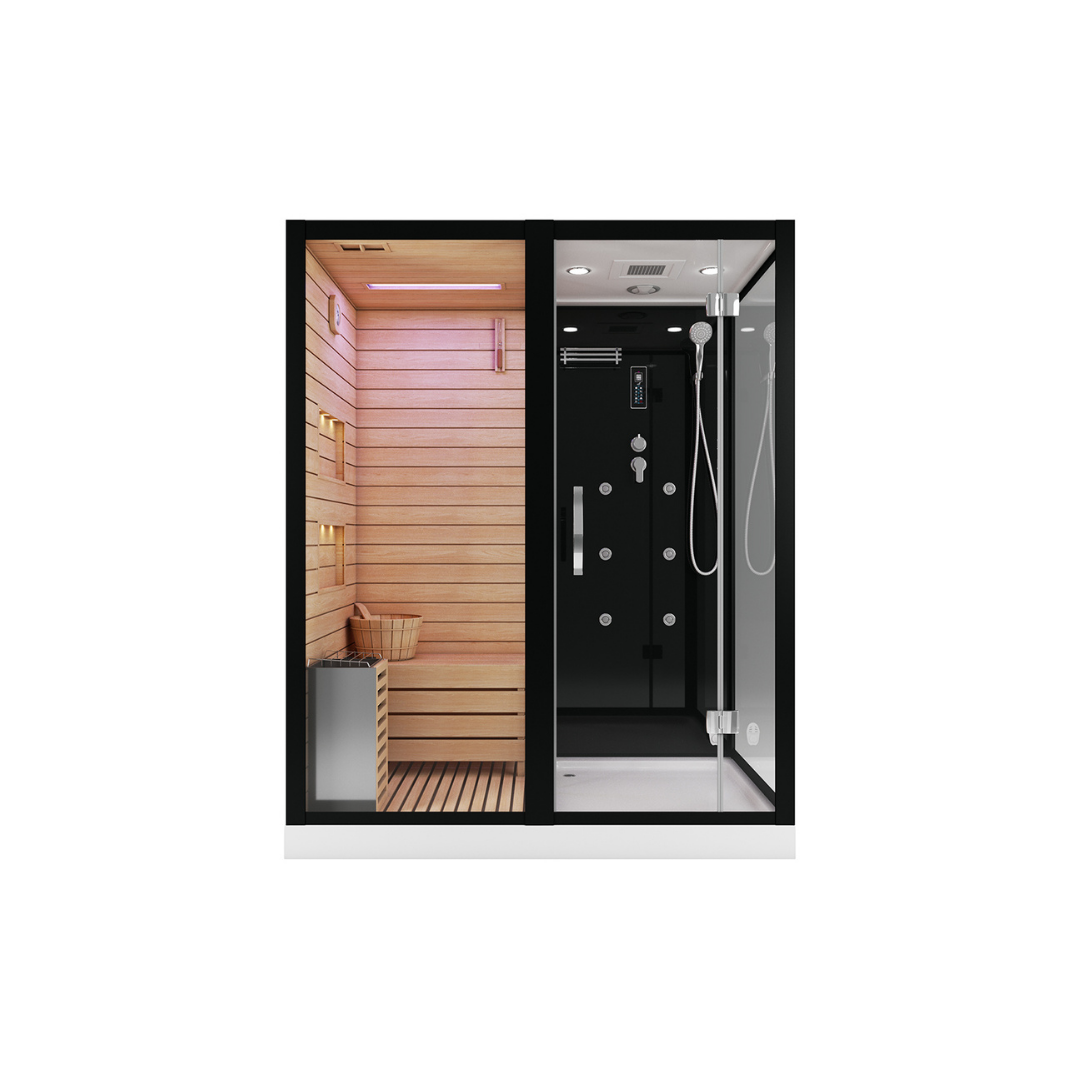 Сауна ALBANO Nero-L комбинированная 2в1 Cerutti SPA Black 1800x1100x2230 Сауна ALBANO Nero-L комбинированная 2в1 Cerutti SPA Black 1800x1100x2230