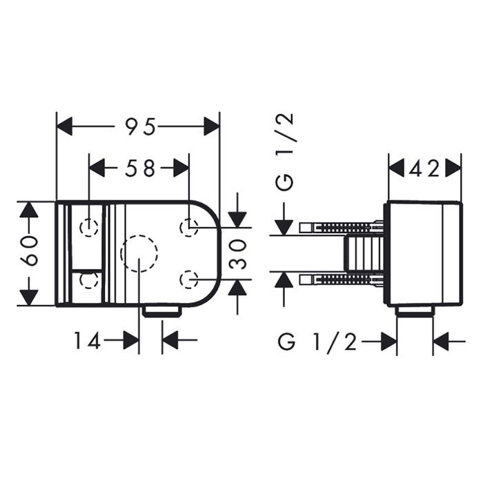 AX One Шланговое подсоединение с держателем ручного душа  цвет: шлифованная бронза