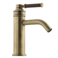 ERMITAGE MINI Смеситель для раковины моноком., ручка сверху, орех/бронза
