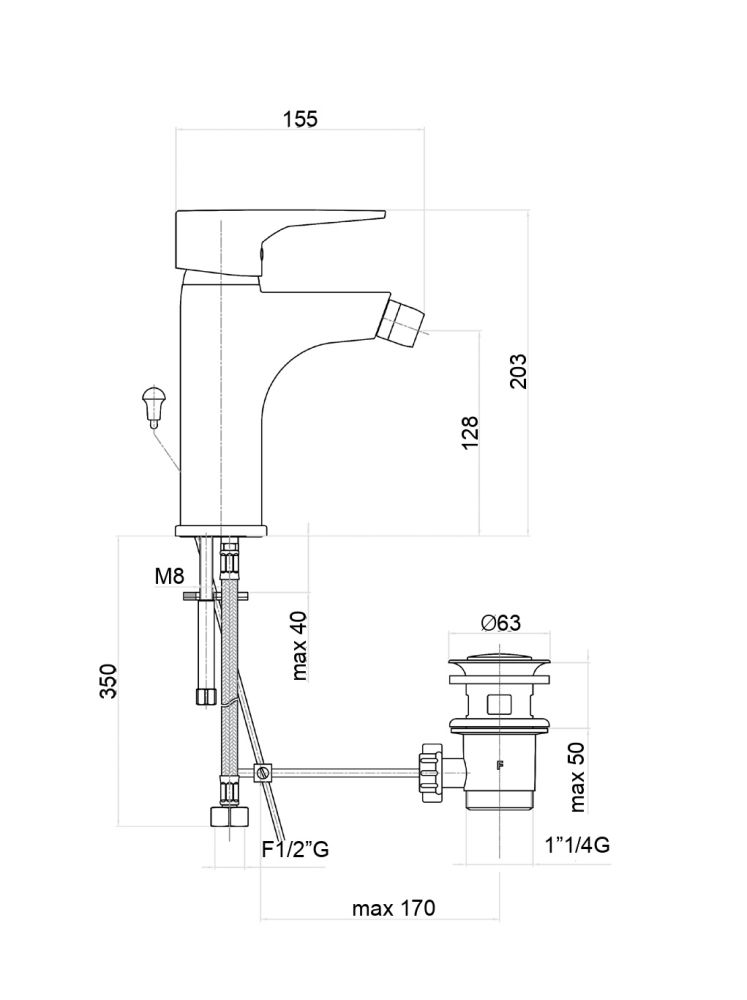 Смеситель для биде Fiore XO 73CR7330, хром, артикул 73CR7330