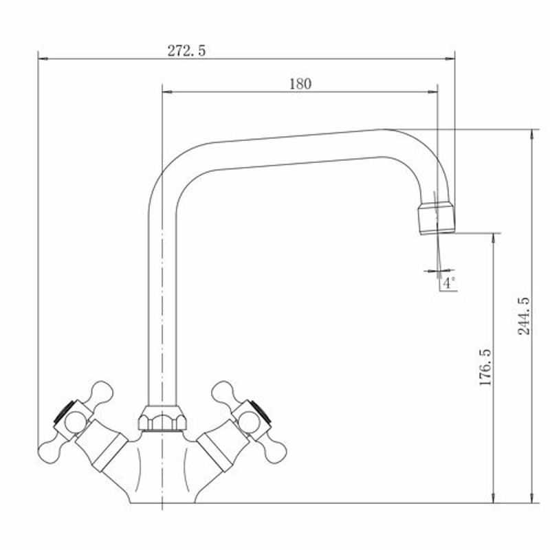 Смеситель для кухни FASHUN A4019, хром