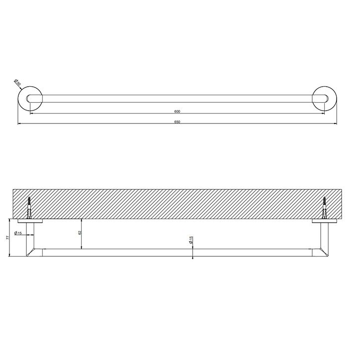 Gessi Tondo Полотенцедержатель, 60 см, цвет: Finox Brushed Nickel