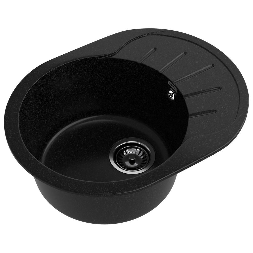 Кухонная мойка GranFest RONDO 580L, черный, артикул R-580L черный