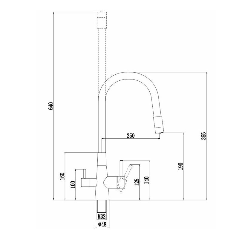 Смеситель для кухни с гибким изливом и подключением фильтра Esko Kitchen CL03GMB, оружейная сталь/черный, артикул CL03GMB