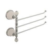 OLIVIA Полотенцедержатель тройной поворотный L35 cм, керамика белая, хром