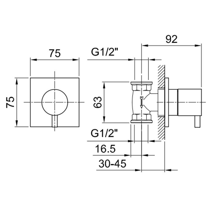 Внутренняя часть запорного вентиля 1/2", Fantini, Nostromo