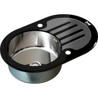 Кухонная мойка ZorG Glass GL-7851-OV-BLACK Черный / Хром