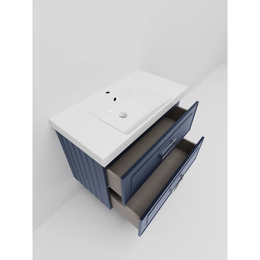 Тумба под раковину подвесная La Fenice Cubo TWIN FNC-01-CUB-BG-80-2, синяя, артикул FNC-01-CUB-BG-80-2