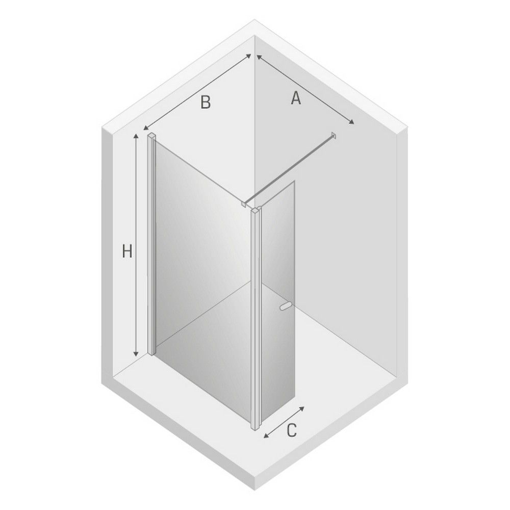 Душевое ограждение NEW TRENDY NEW SOLEO 100x195 K-0346 (хром)