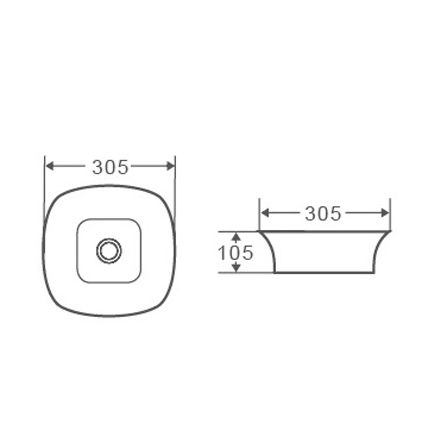 Раковина накладная DK Berlin, 305*305*105мм, белый (DT1431016), артикул DT1431016