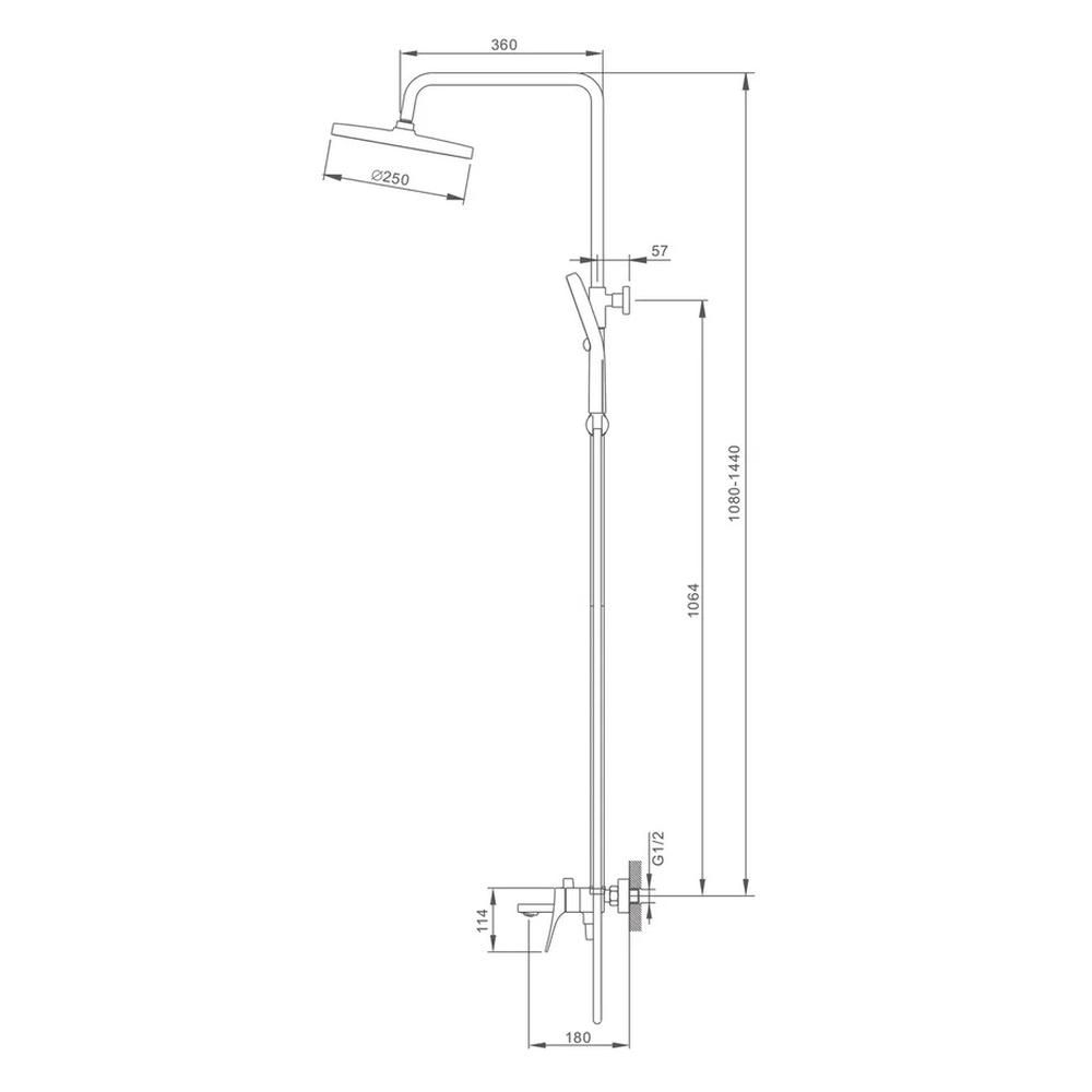 Душевая система Splenka S54.24.08, белый