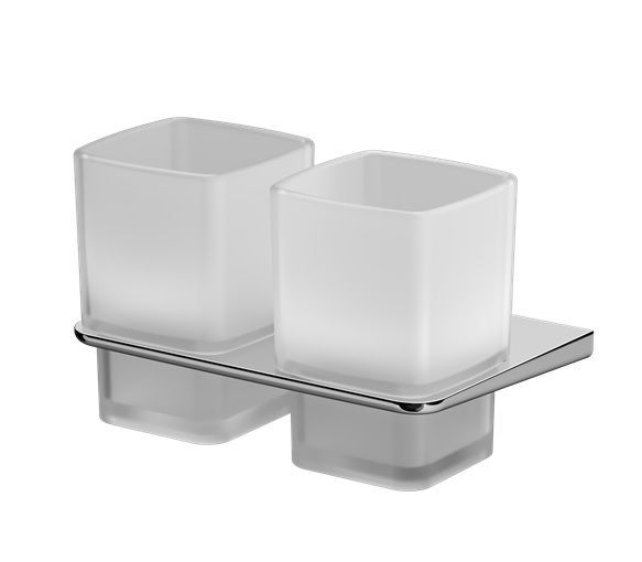A50A343400 Inspire V2.0, Двойной стеклянный стакан с настенным держателем, хром, шт A50A343400 Inspire V2.0, Двойной стеклянный стакан с настенным держателем, хром, шт