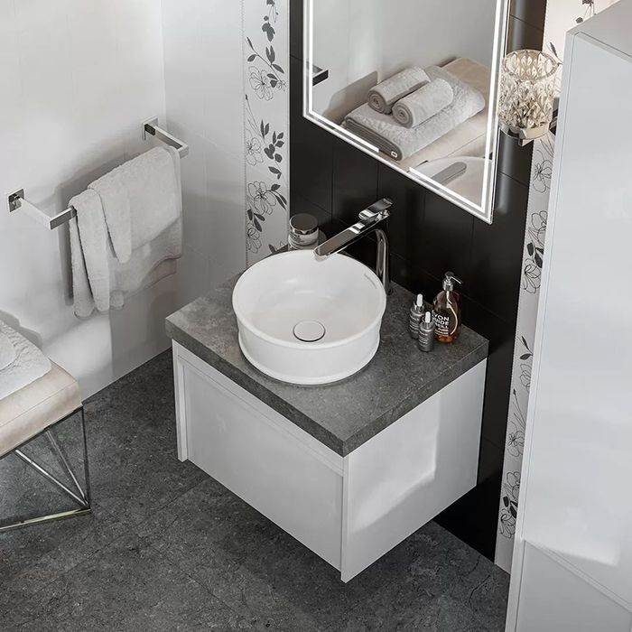 Раковина CIRCO накладная 36, белая глянцевая