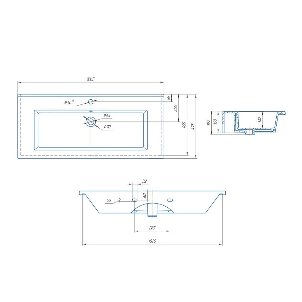 Раковина Kirovit Оскар Оскар 1050, белый, артикул Оскар 1050