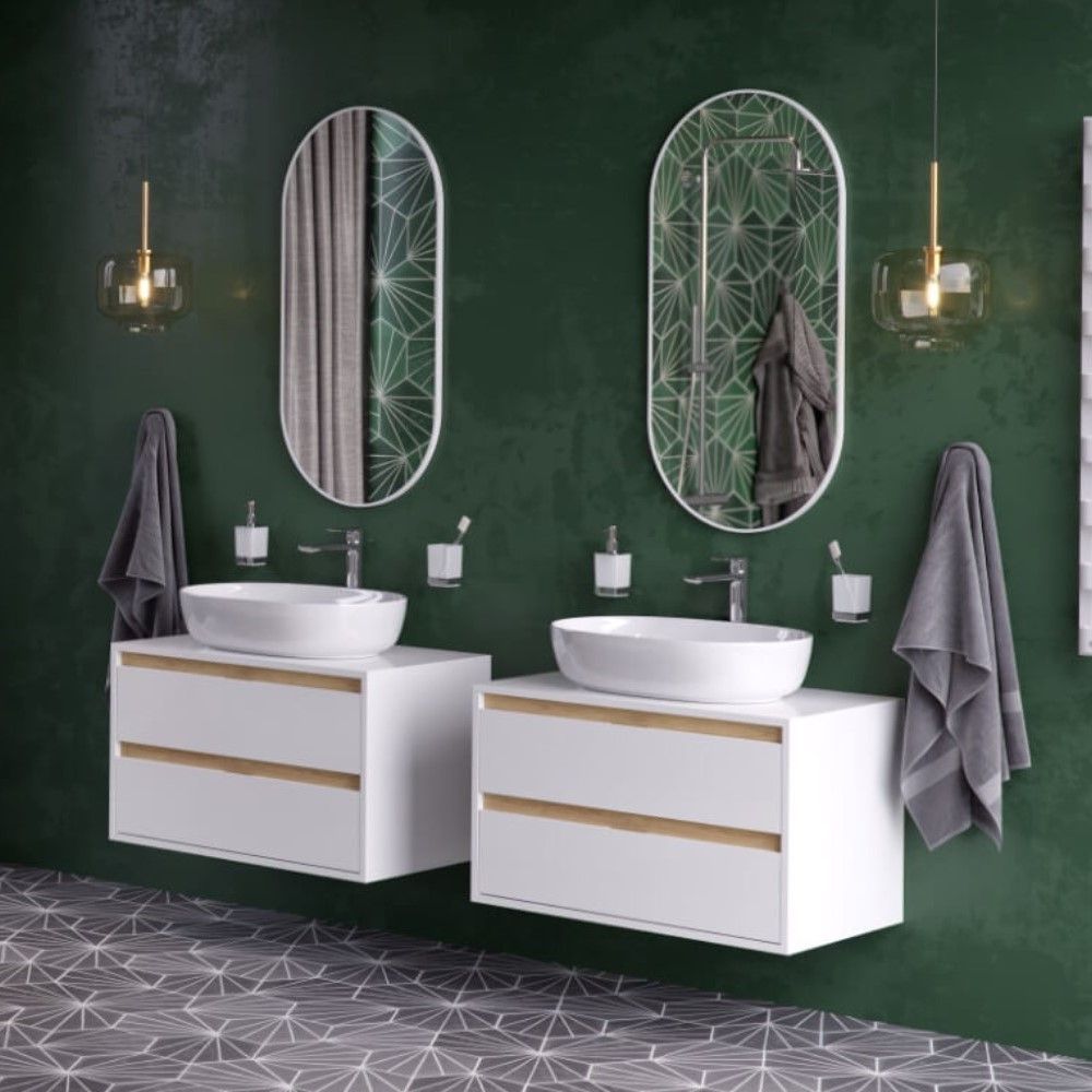 Зеркало овальное EXCELLENT Revia 100x50 (белый мат) Зеркало овальное EXCELLENT Revia 100x50 (белый мат)