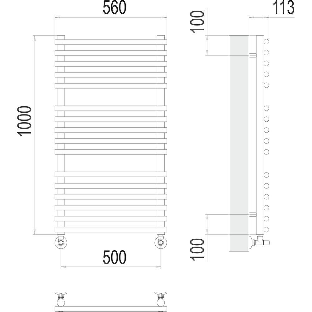 Полотенцесушитель водяной Terminus Кремона П16 50х100