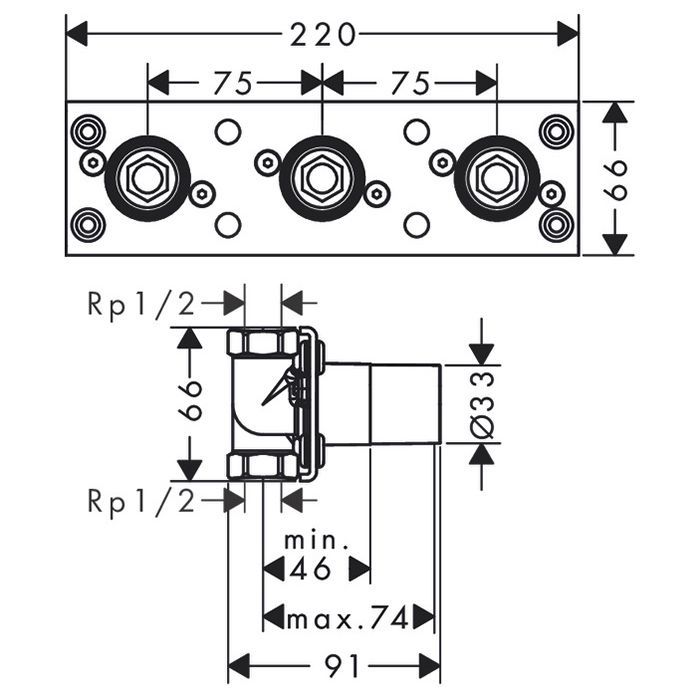HG ShowerTablet 600 Внутренняя часть термостата для душа с 2 потребителями HG ShowerTablet 600 Внутренняя часть термостата для душа с 2 потребителями