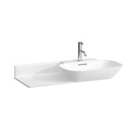 Раковина, Laufen, Ino, ширина, мм-900, глубина, мм-450, высота, мм-145, отверстия для смесителя-1, полка слева, цвет-белый матовый