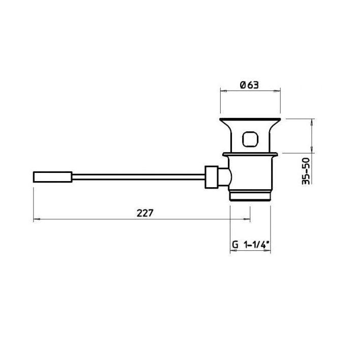 Gessi  Донный клапан для раковины с автоматической пробкой и фронтальным открытием, цвет: хром