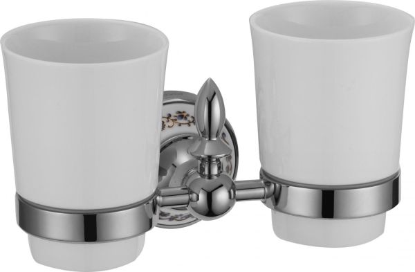 Стакан для ванной комнаты двойной Savol S-06868A, хром