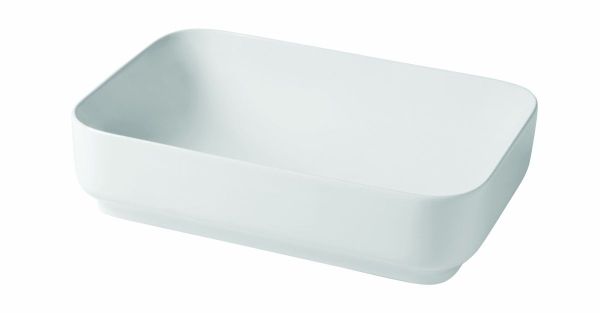 Hidra Gio, накладная прямоугольная раковина с закругленными краями 60,5x40x15h см, цвет белый глянцевый