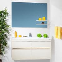 Тумба под раковину Бриклаер Мадрид 110 подвесная светлая лиственница